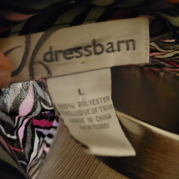 Y2K ruffle front chevron poet blouse Dress Barn black lace trim size large - Picture 8 of 8